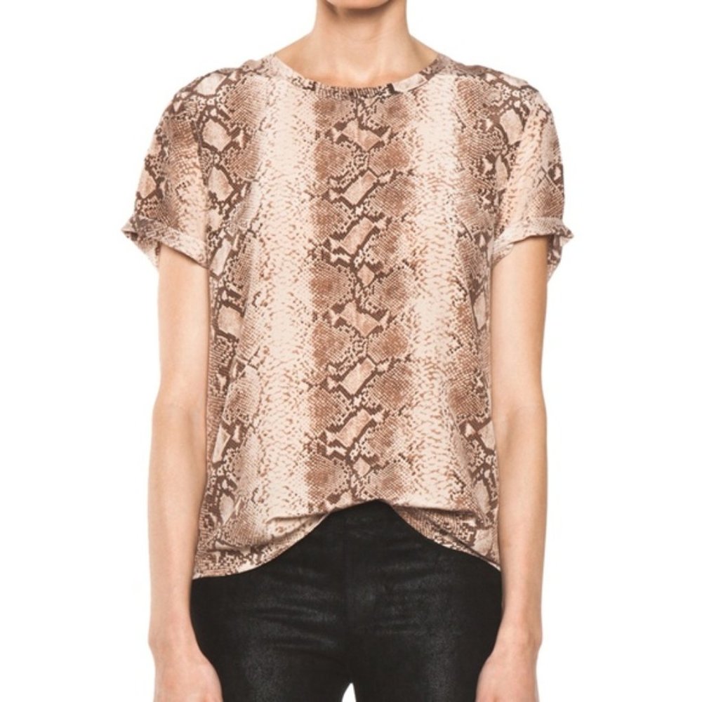 Nwot Equipment Riley Python Snakeskin Print Top M - image 2